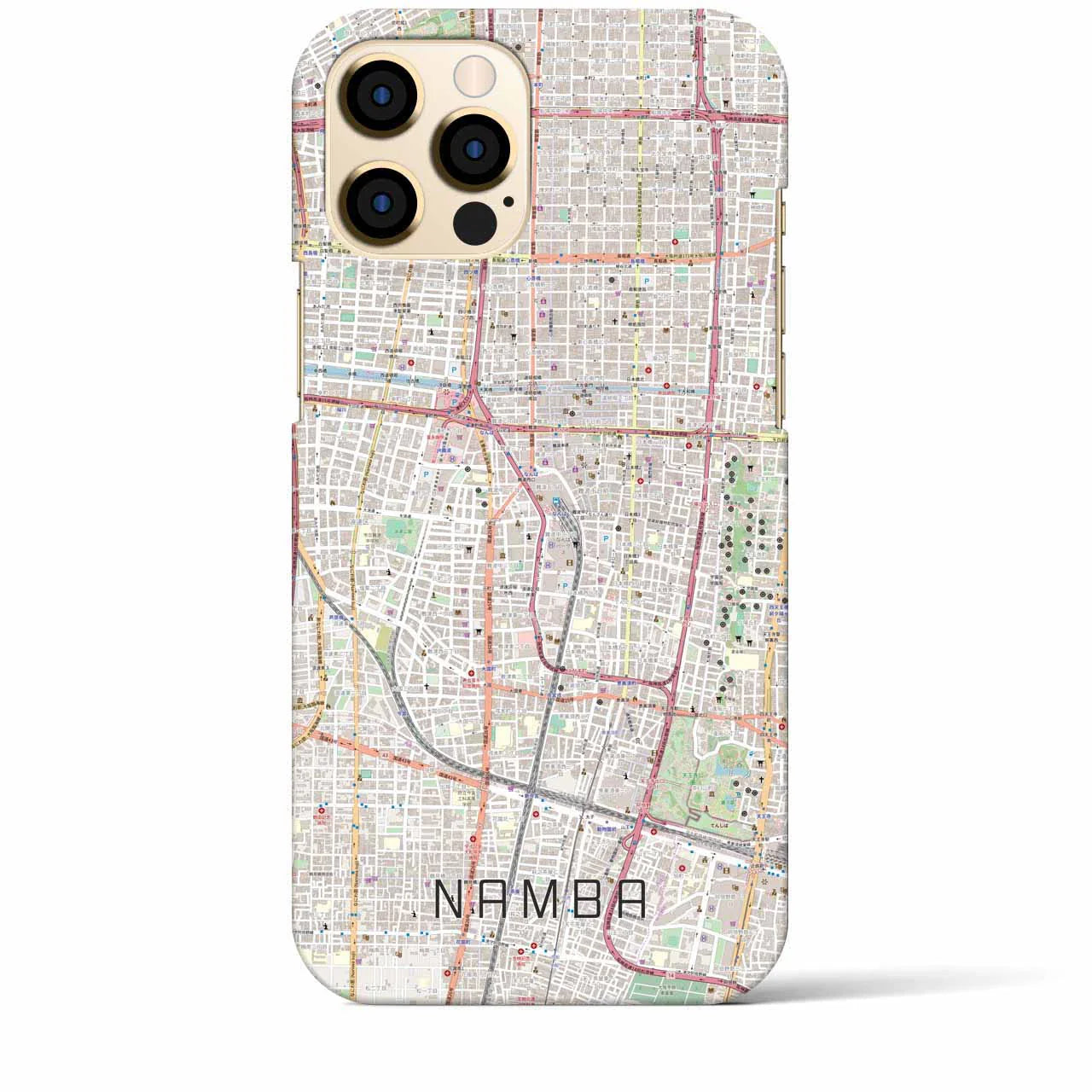 【難波(大阪府)】地図柄iPhoneケース(バックカバータイプ)