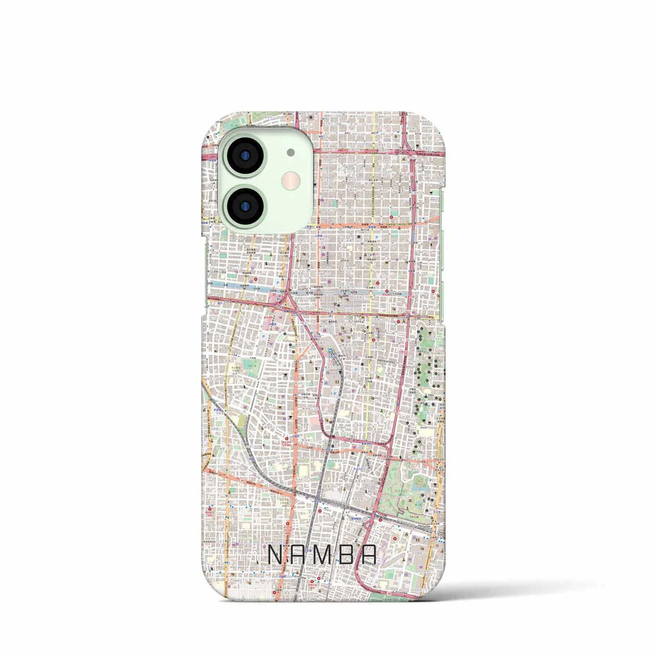 【難波(大阪府)】地図柄iPhoneケース(バックカバータイプ)