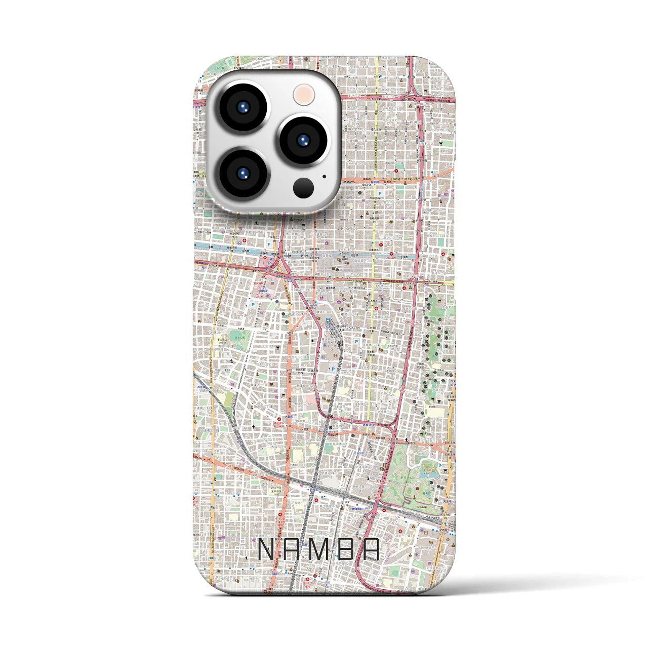 【難波(大阪府)】地図柄iPhoneケース(バックカバータイプ)