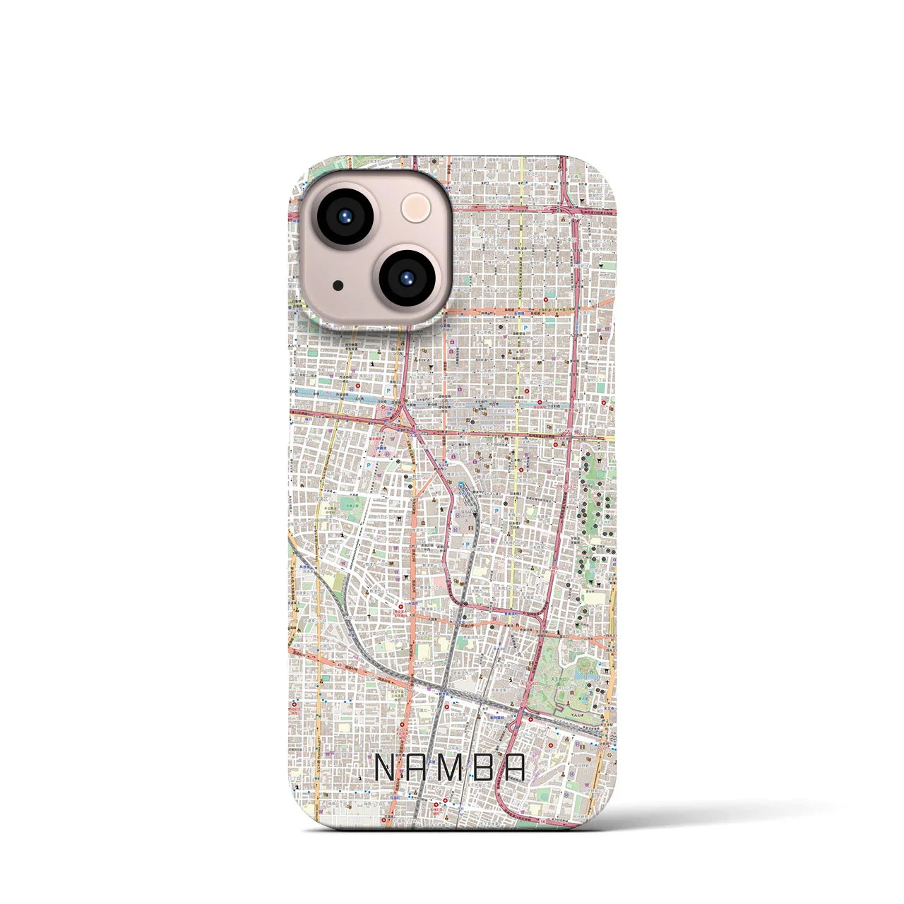 【難波(大阪府)】地図柄iPhoneケース(バックカバータイプ)