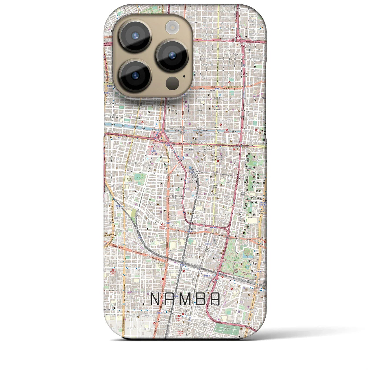 【難波(大阪府)】地図柄iPhoneケース(バックカバータイプ)