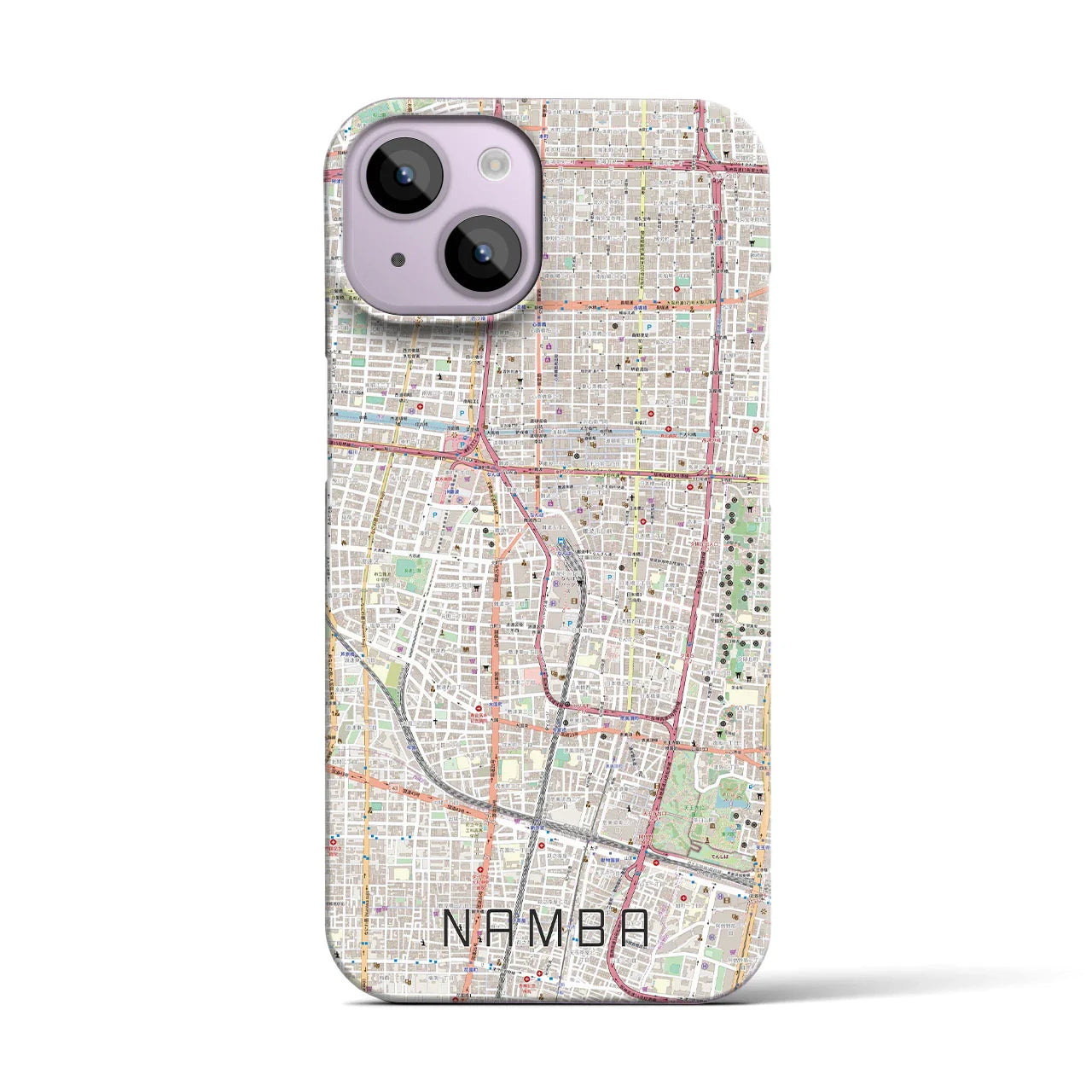 【難波(大阪府)】地図柄iPhoneケース(バックカバータイプ)