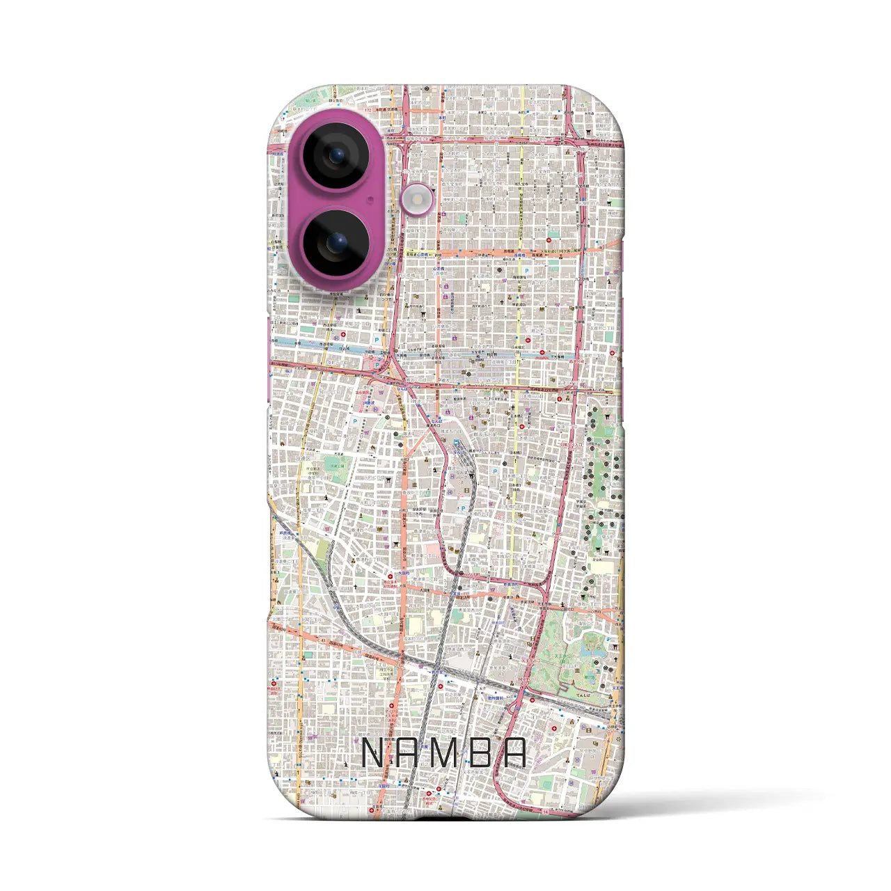 【難波(大阪府)】地図柄iPhoneケース(バックカバータイプ)