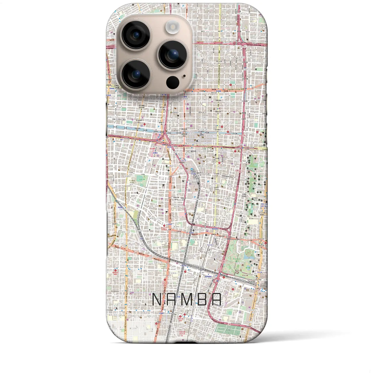 【難波(大阪府)】地図柄iPhoneケース(バックカバータイプ)