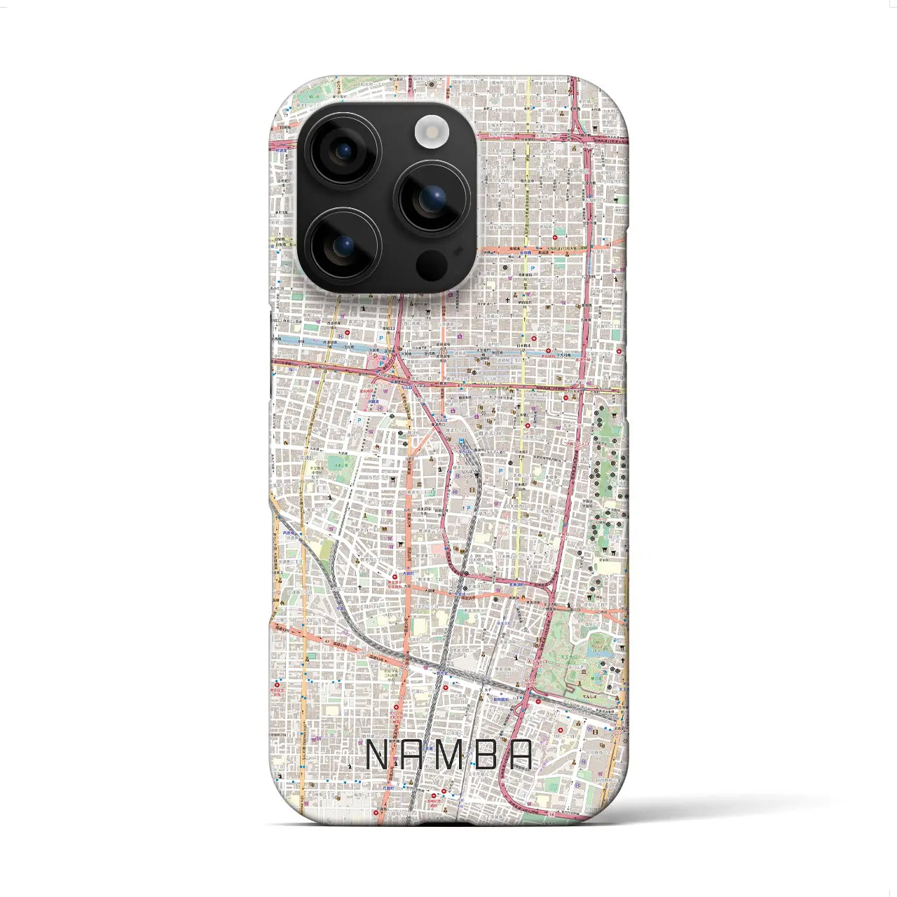 【難波(大阪府)】地図柄iPhoneケース(バックカバータイプ)