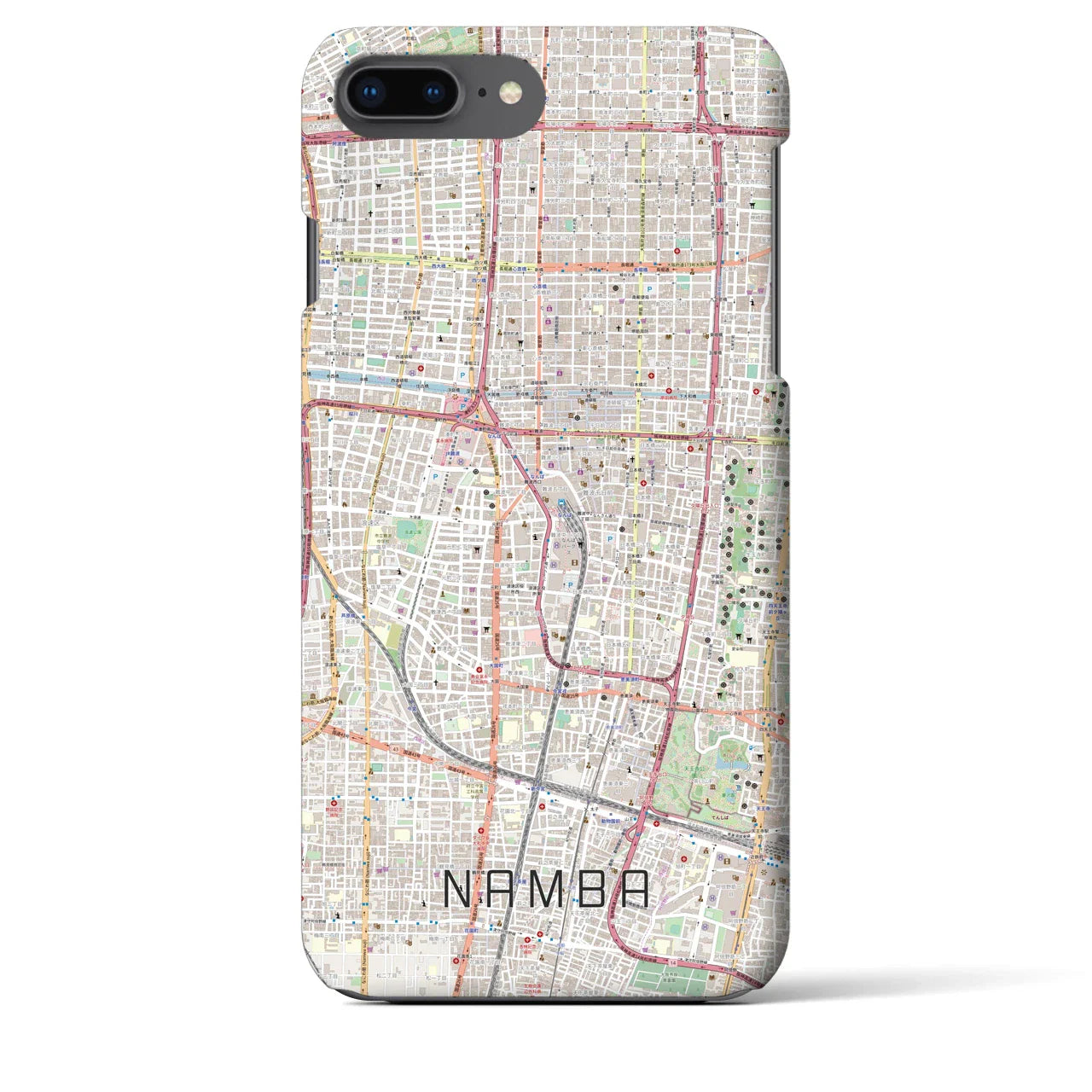 【難波(大阪府)】地図柄iPhoneケース(バックカバータイプ)