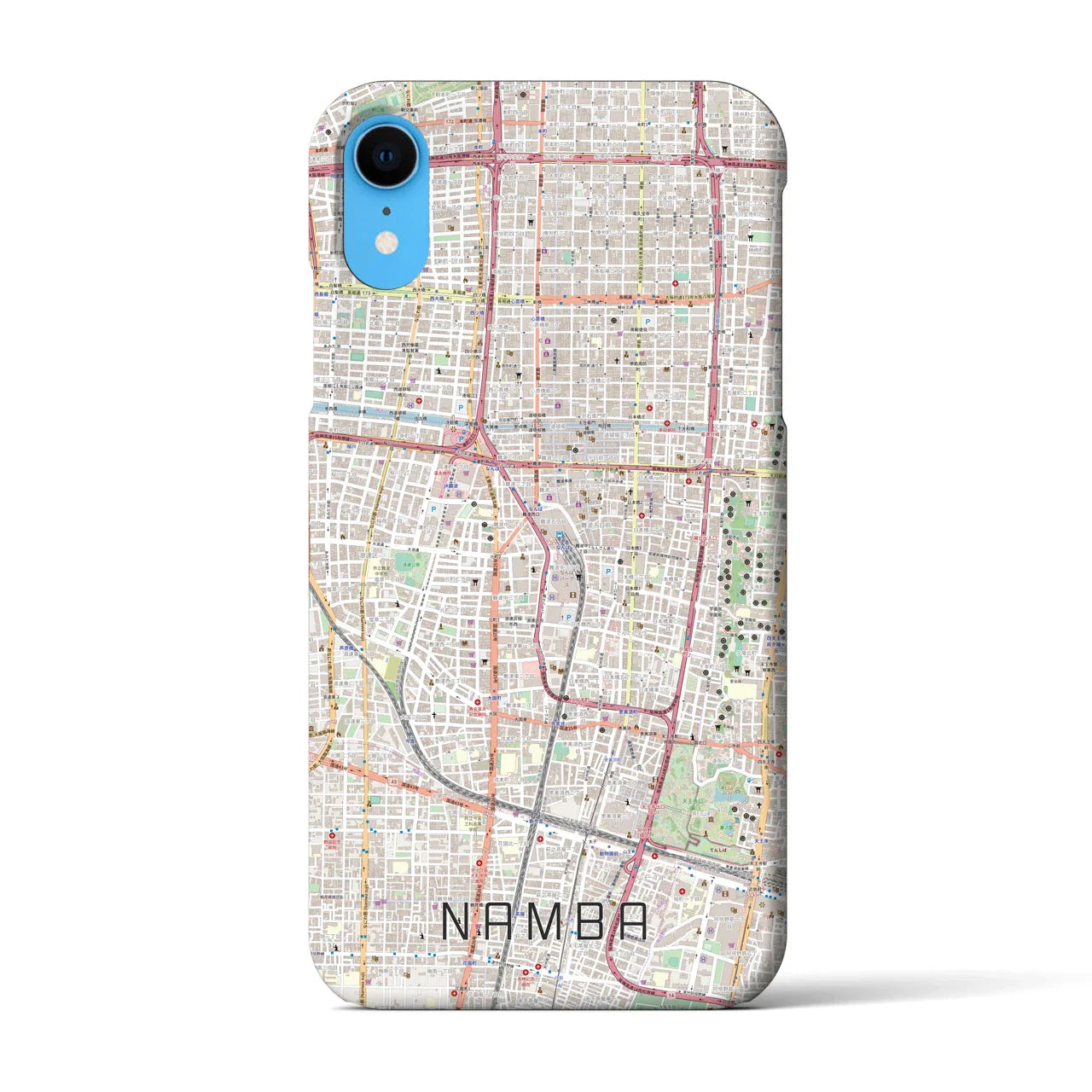 【難波(大阪府)】地図柄iPhoneケース(バックカバータイプ)