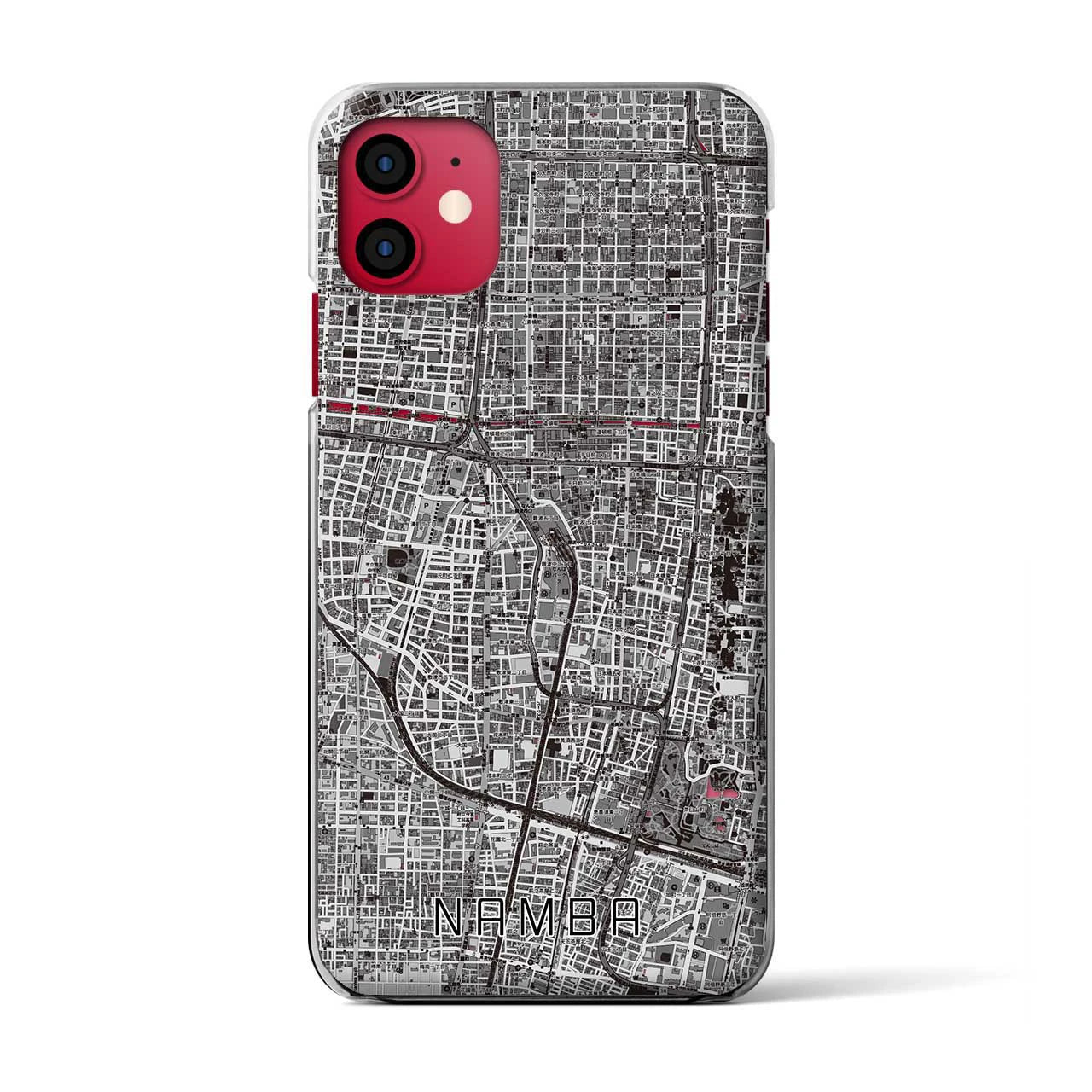 【難波(大阪府)】地図柄iPhoneケース(クリアタイプ)