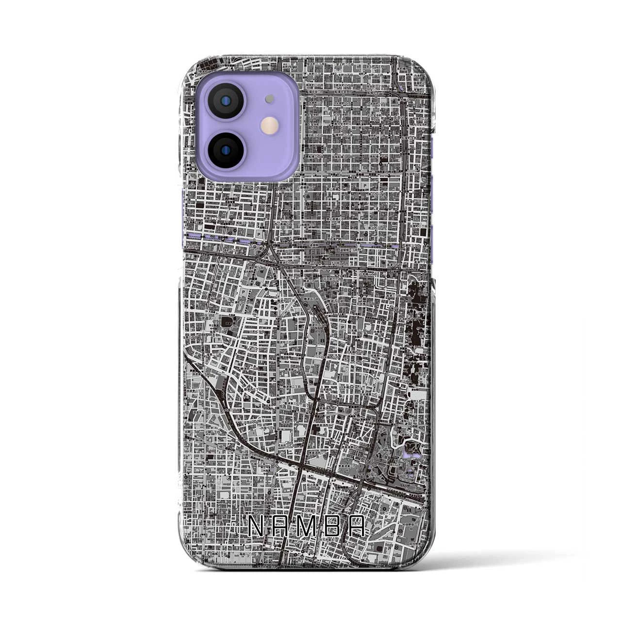 【難波(大阪府)】地図柄iPhoneケース(クリアタイプ)