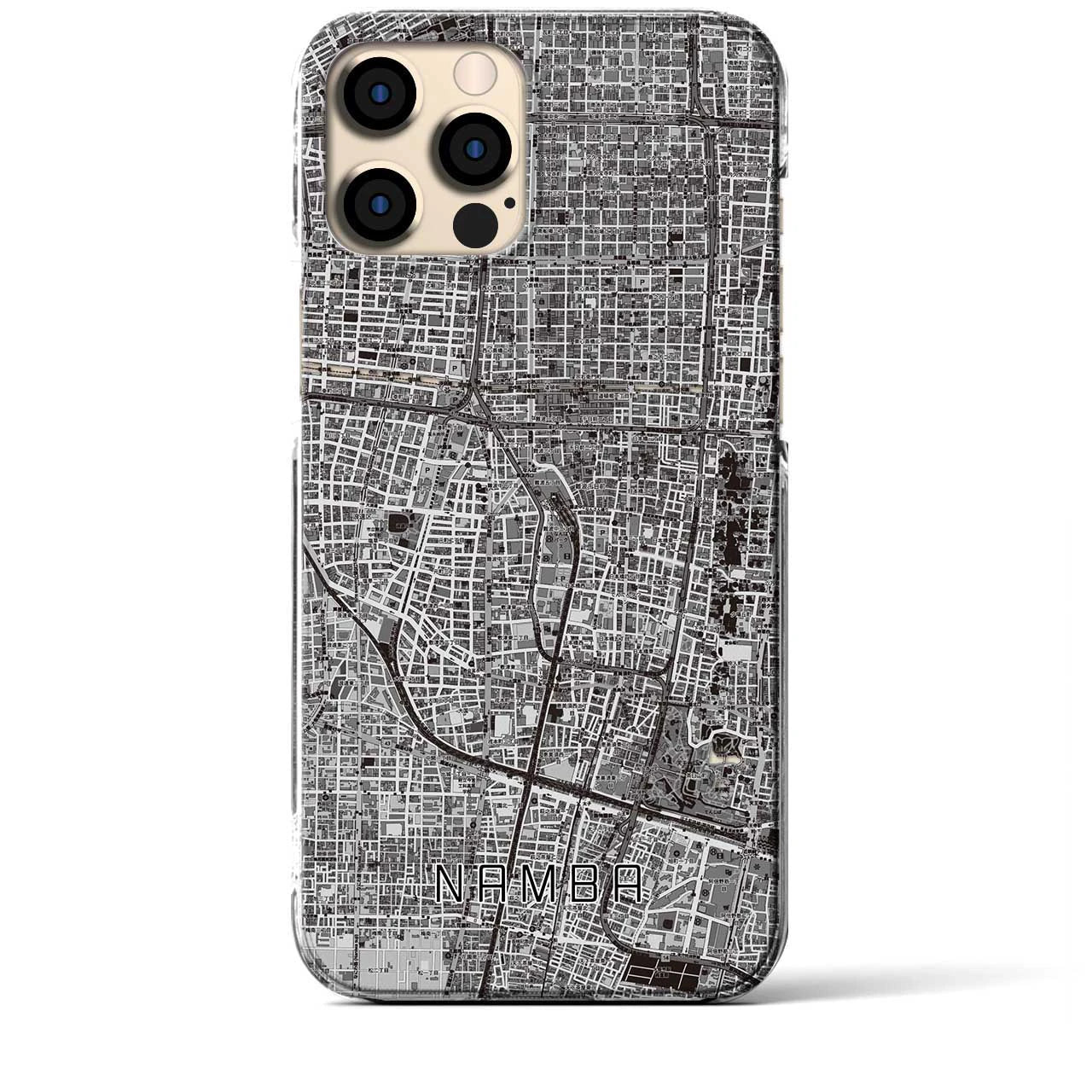 【難波(大阪府)】地図柄iPhoneケース(クリアタイプ)