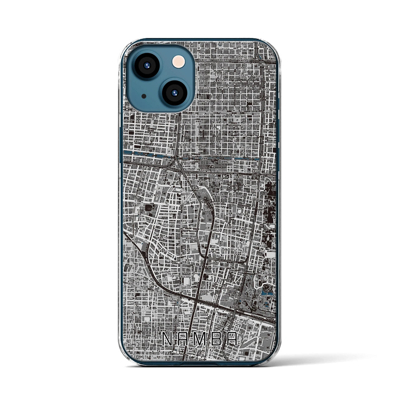 【難波(大阪府)】地図柄iPhoneケース(クリアタイプ)