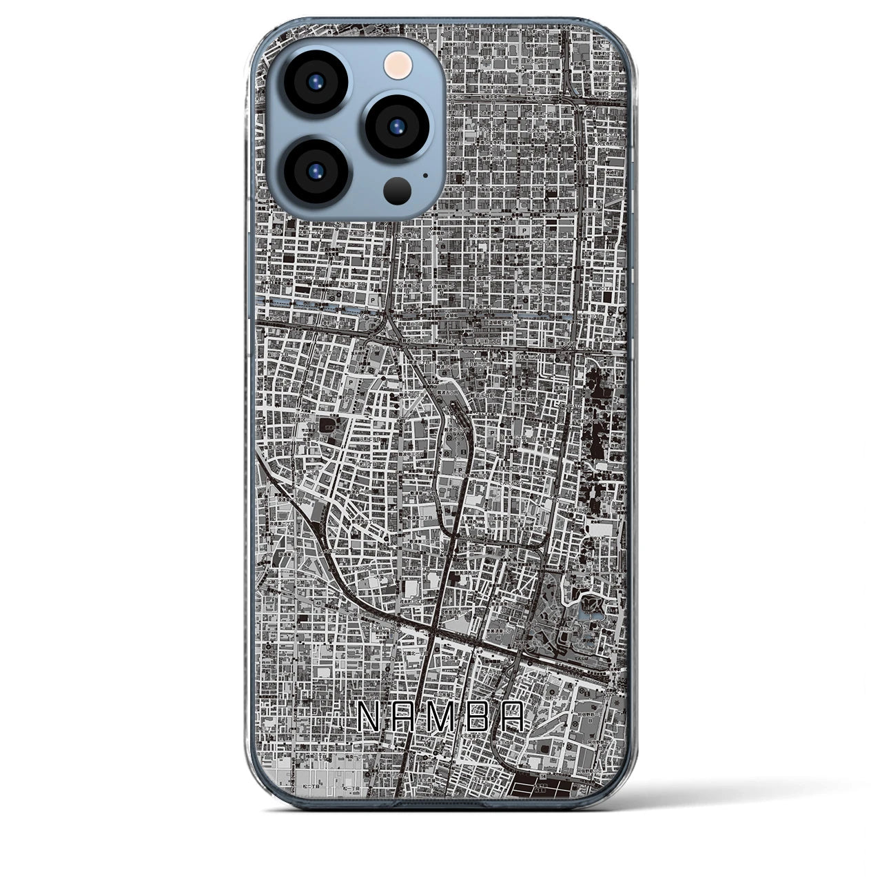 【難波(大阪府)】地図柄iPhoneケース(クリアタイプ)