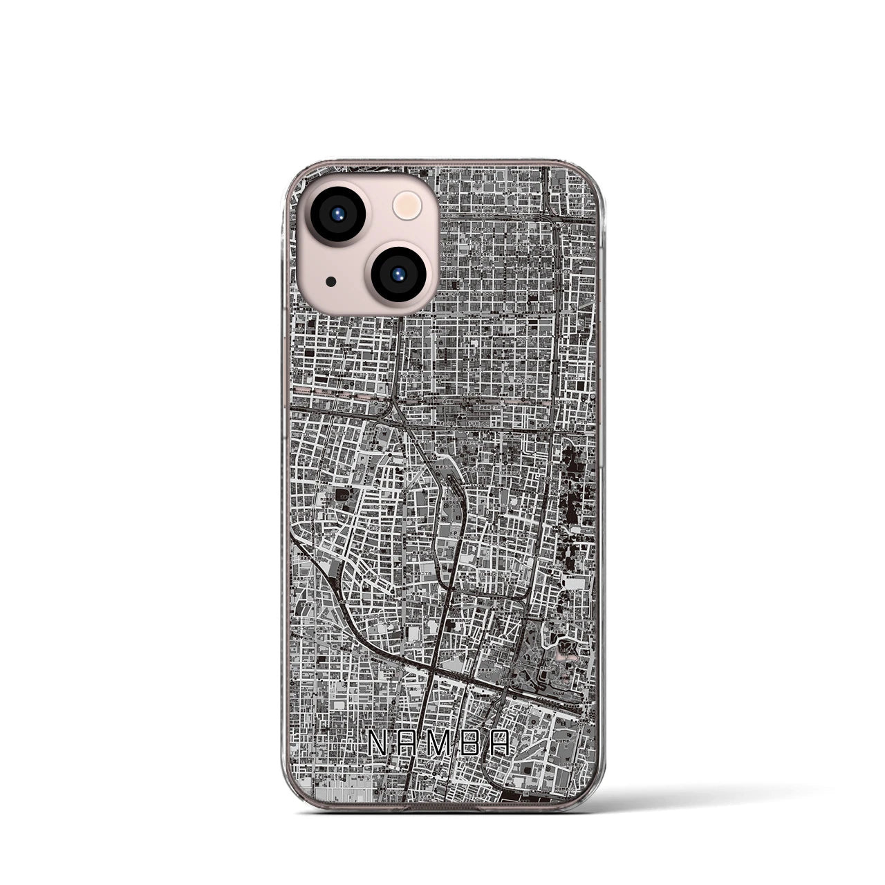 【難波(大阪府)】地図柄iPhoneケース(クリアタイプ)