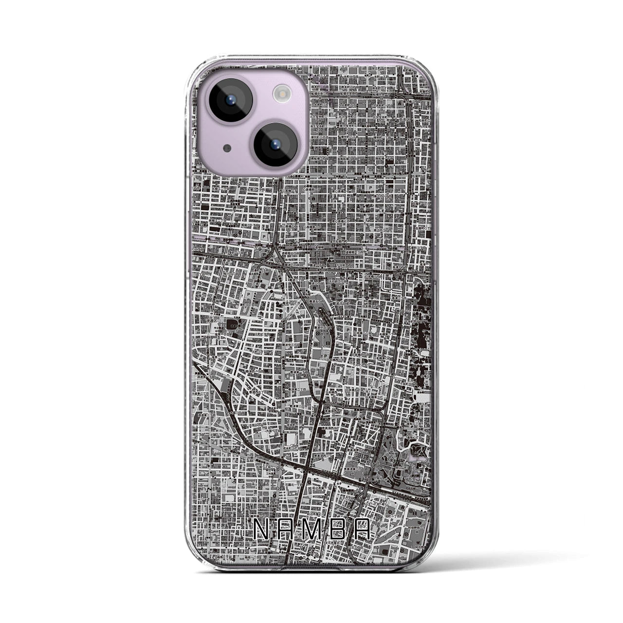 【難波(大阪府)】地図柄iPhoneケース(クリアタイプ)