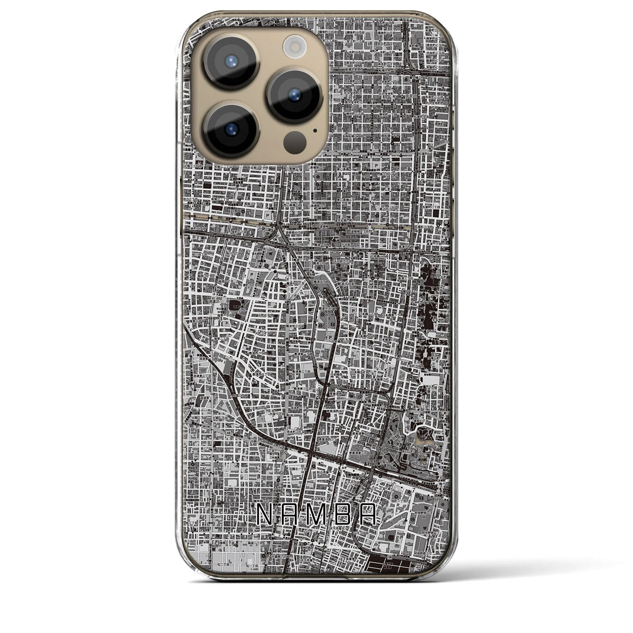 【難波(大阪府)】地図柄iPhoneケース(クリアタイプ)