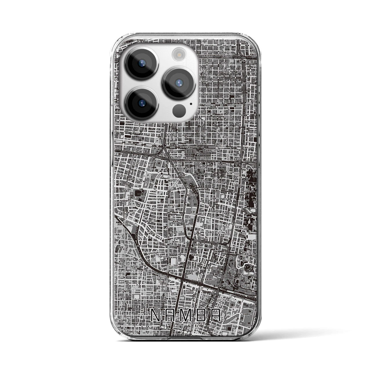 【難波(大阪府)】地図柄iPhoneケース(クリアタイプ)