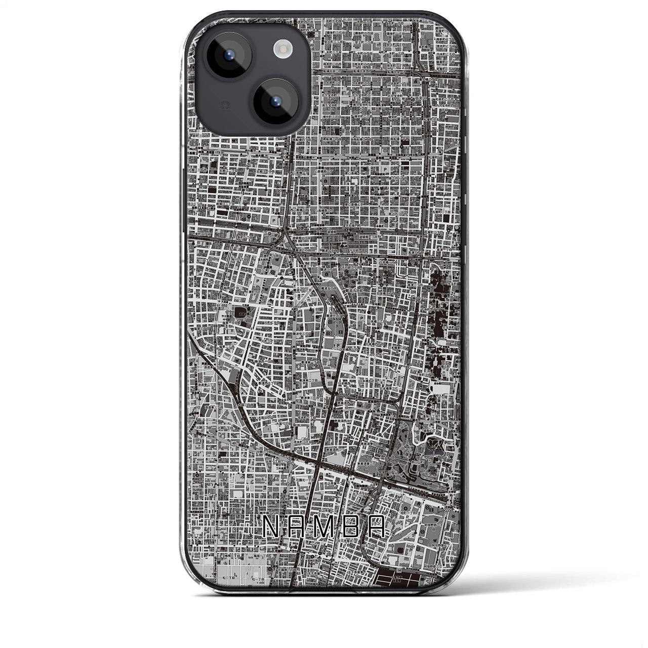 【難波(大阪府)】地図柄iPhoneケース(クリアタイプ)