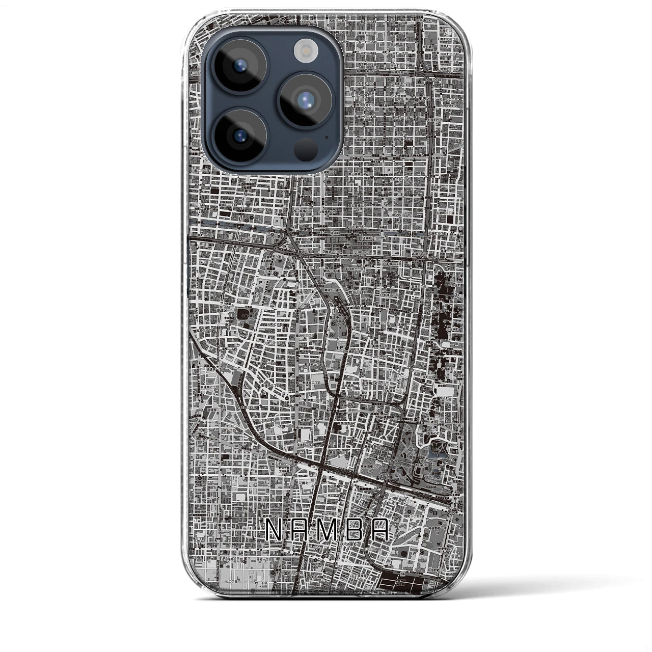 【難波(大阪府)】地図柄iPhoneケース(クリアタイプ)