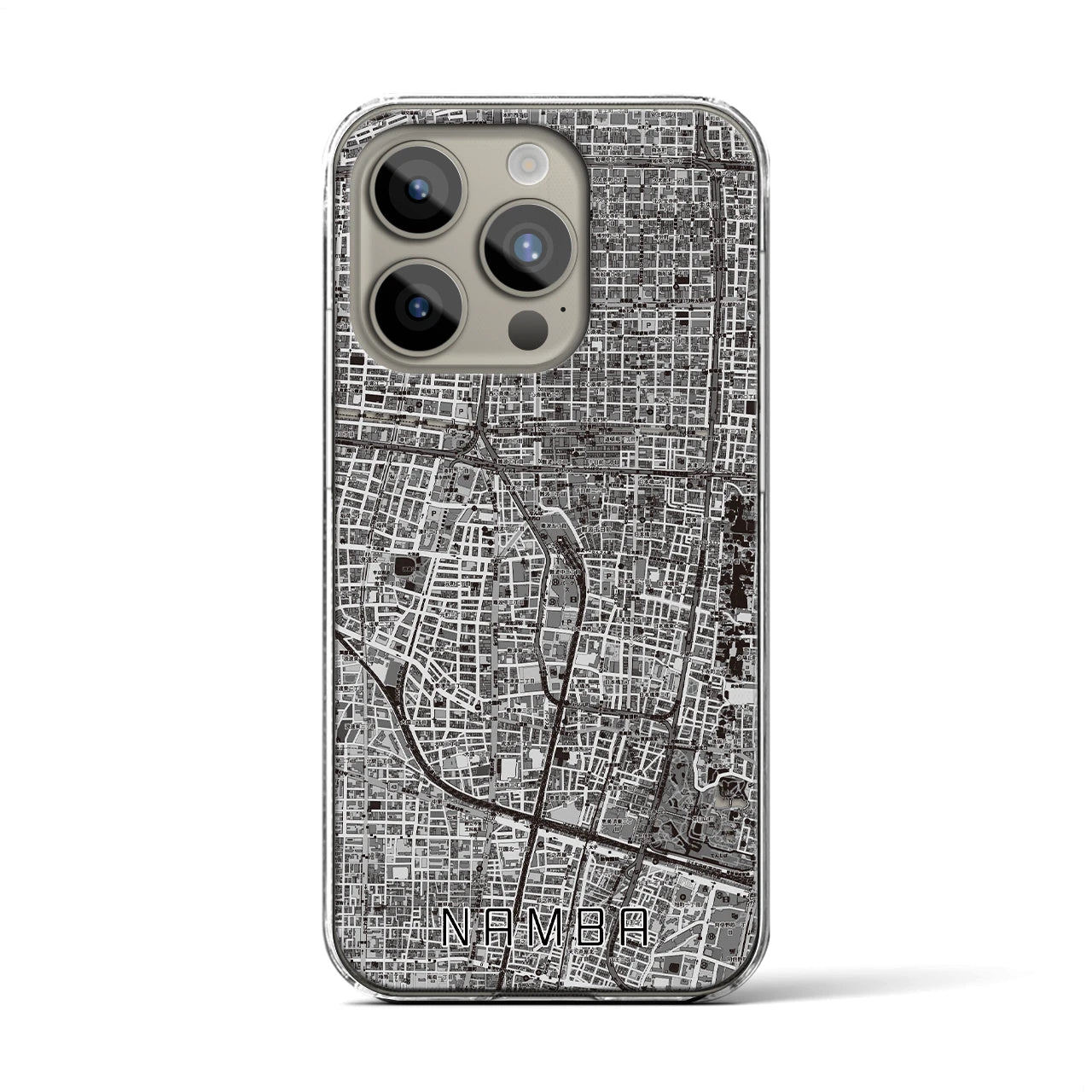 【難波(大阪府)】地図柄iPhoneケース(クリアタイプ)