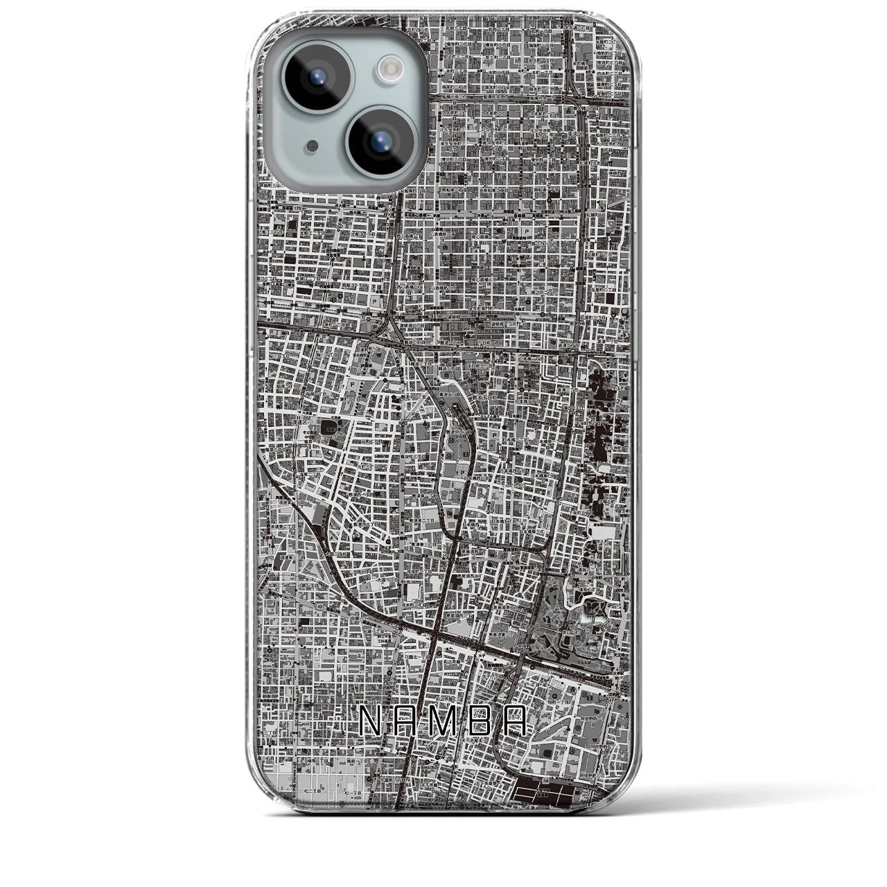 【難波(大阪府)】地図柄iPhoneケース(クリアタイプ)