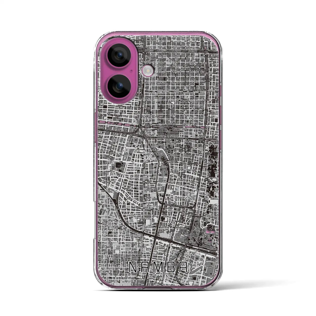 【難波(大阪府)】地図柄iPhoneケース(クリアタイプ)