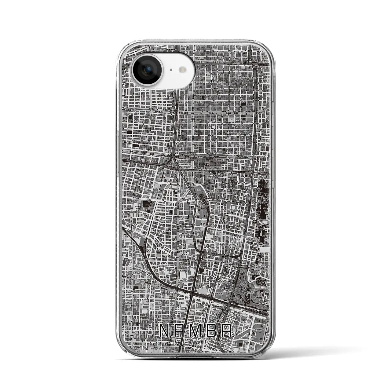 【難波(大阪府)】地図柄iPhoneケース(クリアタイプ)