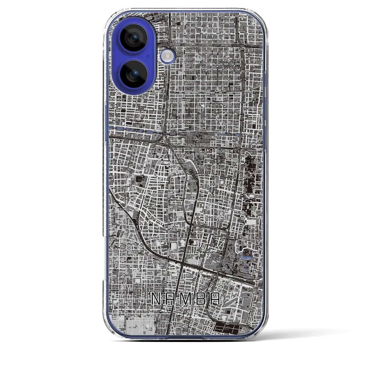 【難波(大阪府)】地図柄iPhoneケース(クリアタイプ)