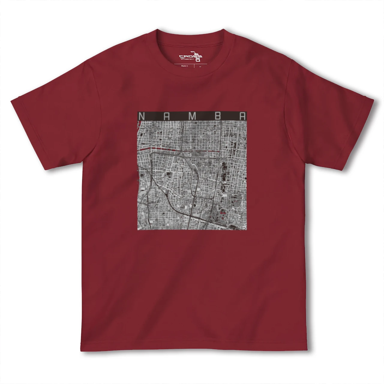 【難波(大阪府)】地図柄ヘビーウェイトTシャツ