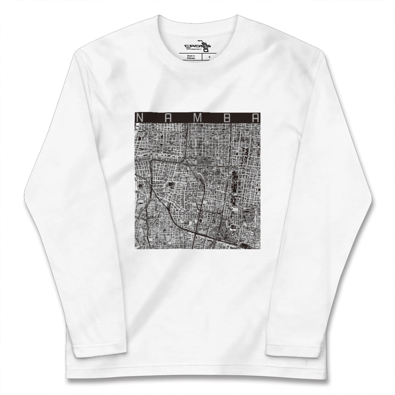 【難波(大阪府)】地図柄ロングスリーブTシャツ