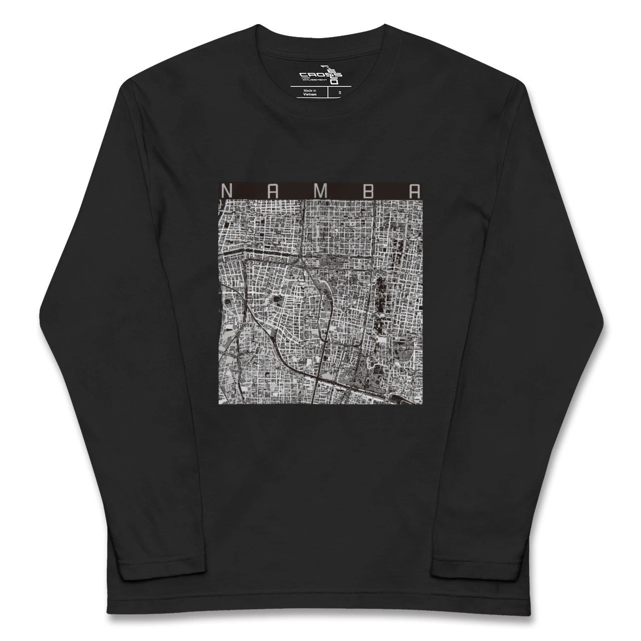 【難波(大阪府)】地図柄ロングスリーブTシャツ