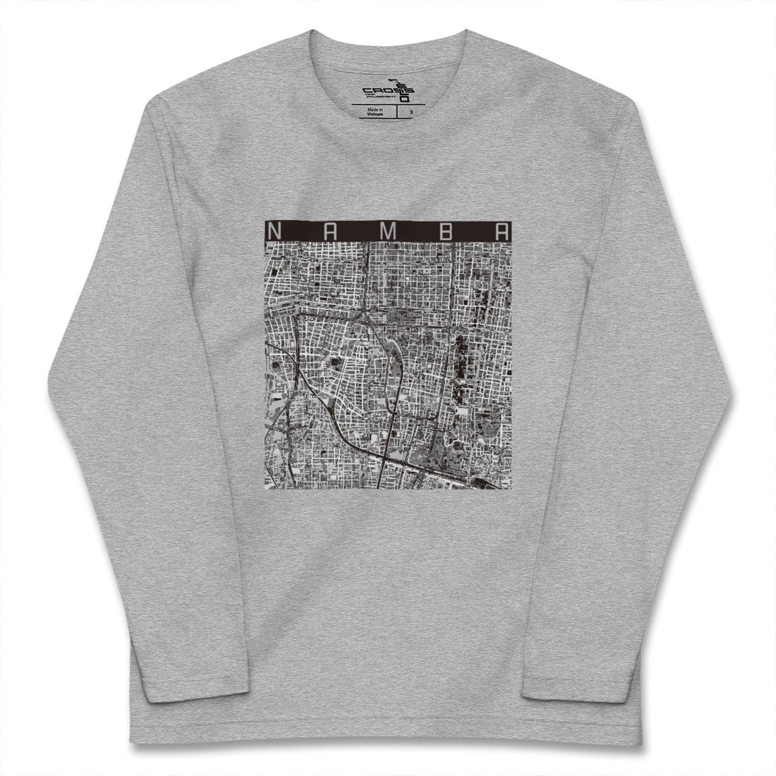 【難波(大阪府)】地図柄ロングスリーブTシャツ