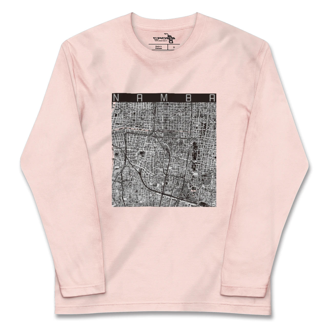 【難波(大阪府)】地図柄ロングスリーブTシャツ