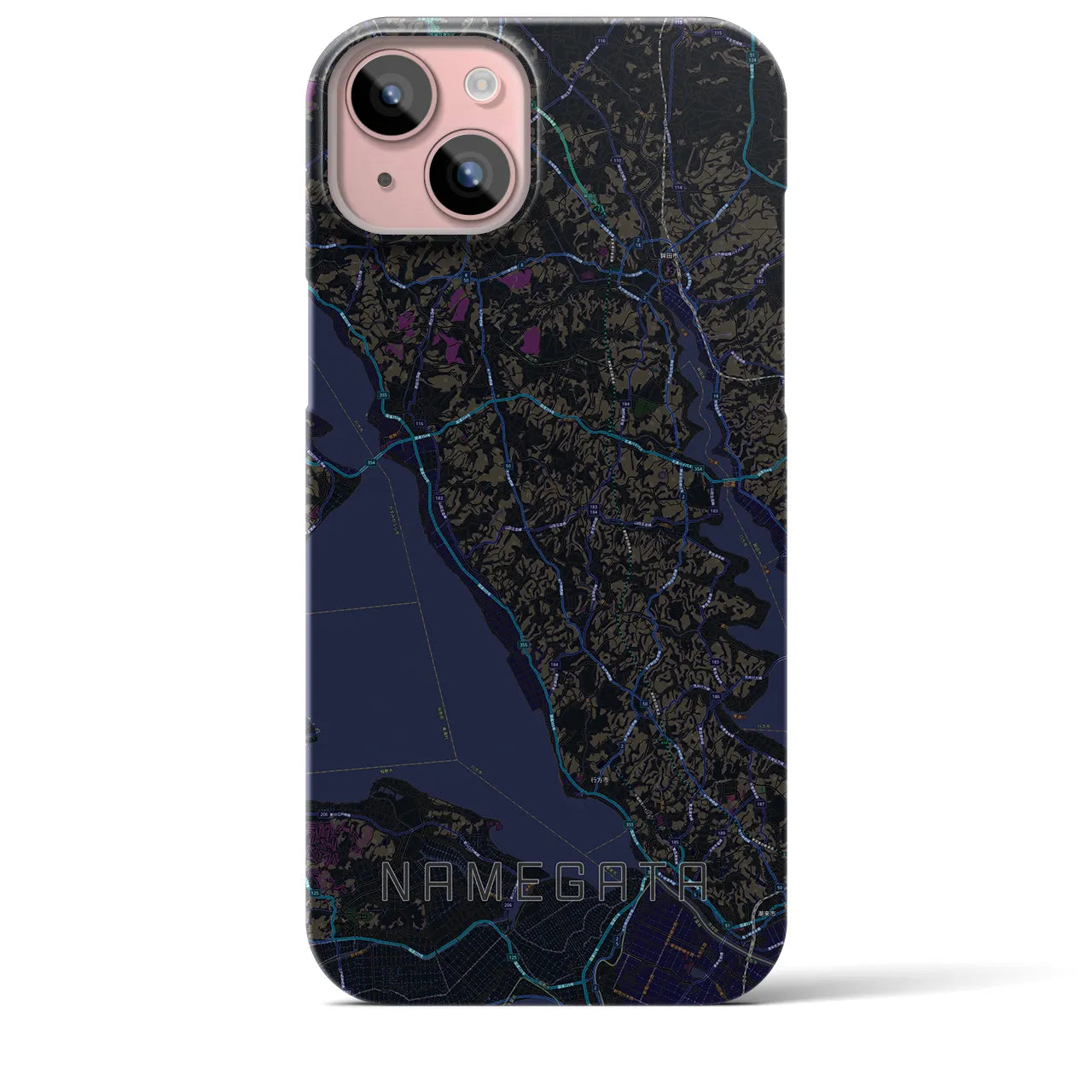 【行方(茨城県)】地図柄iPhoneケース(バックカバータイプ)