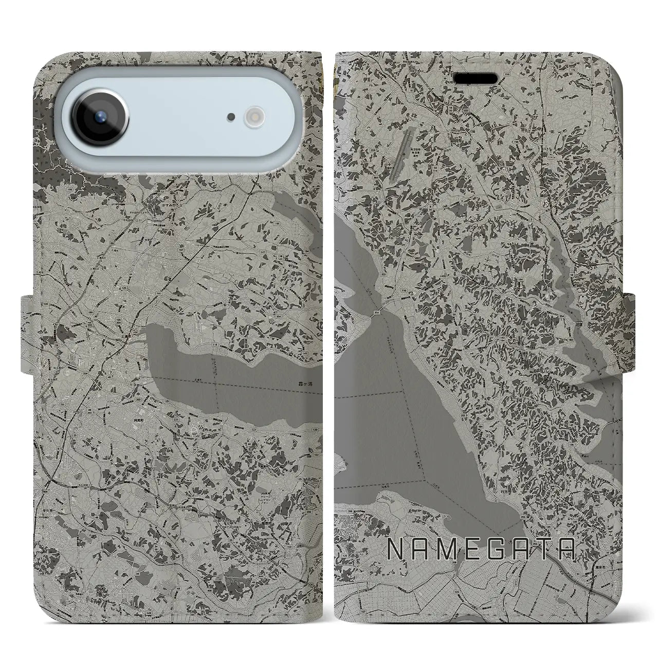 【行方(茨城県)】地図柄iPhoneケース(手帳タイプ)