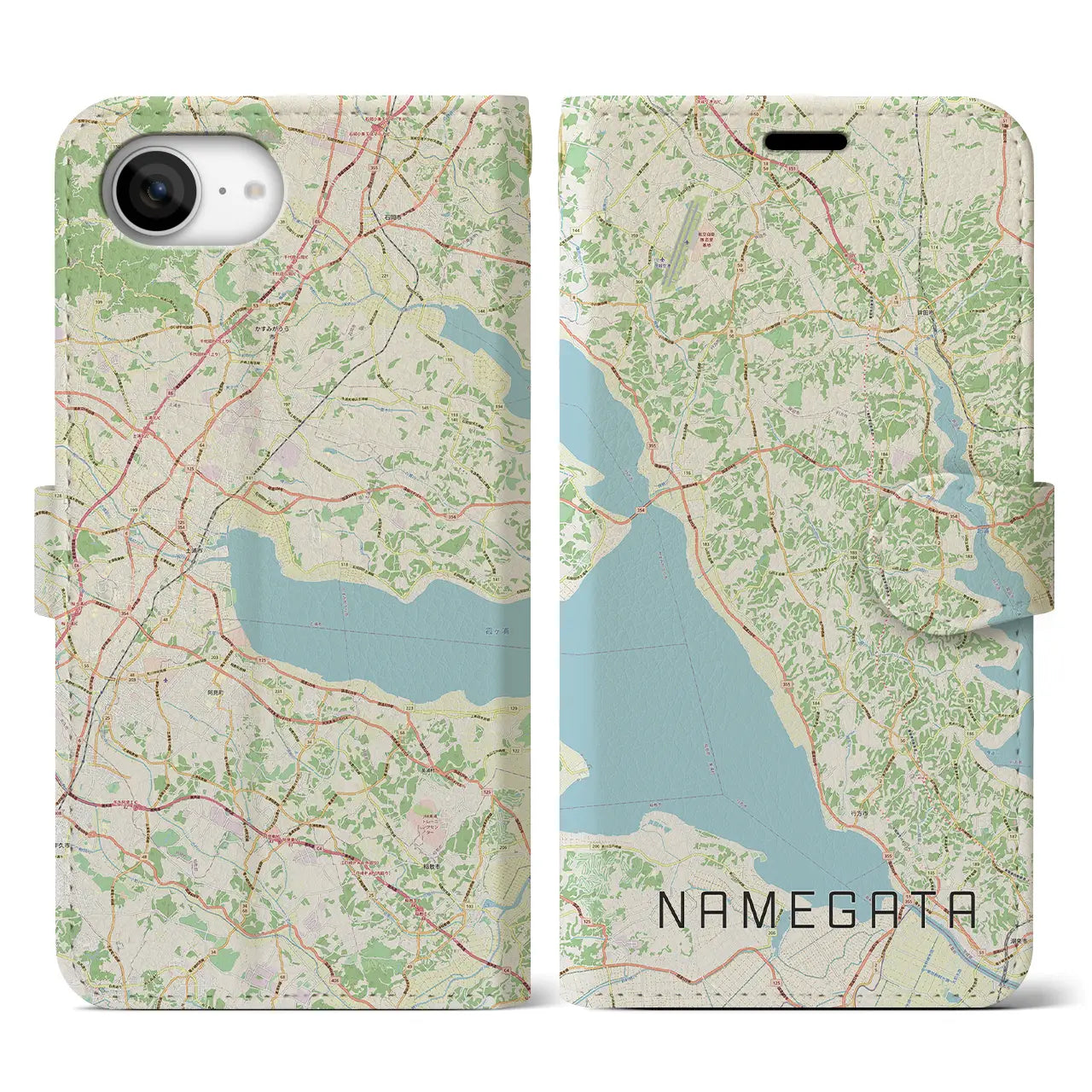【行方(茨城県)】地図柄iPhoneケース(手帳タイプ)