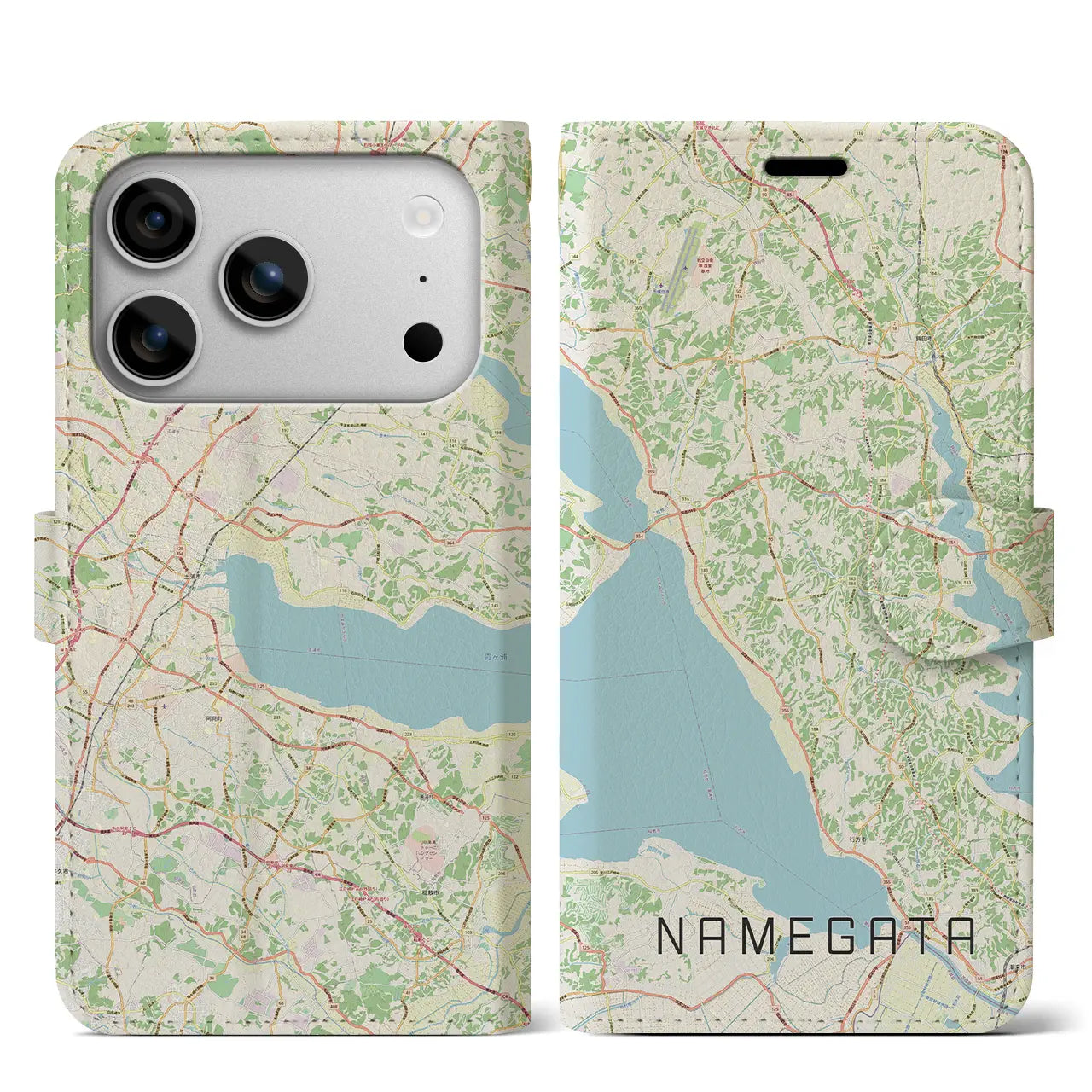 【行方(茨城県)】地図柄iPhoneケース(手帳タイプ)