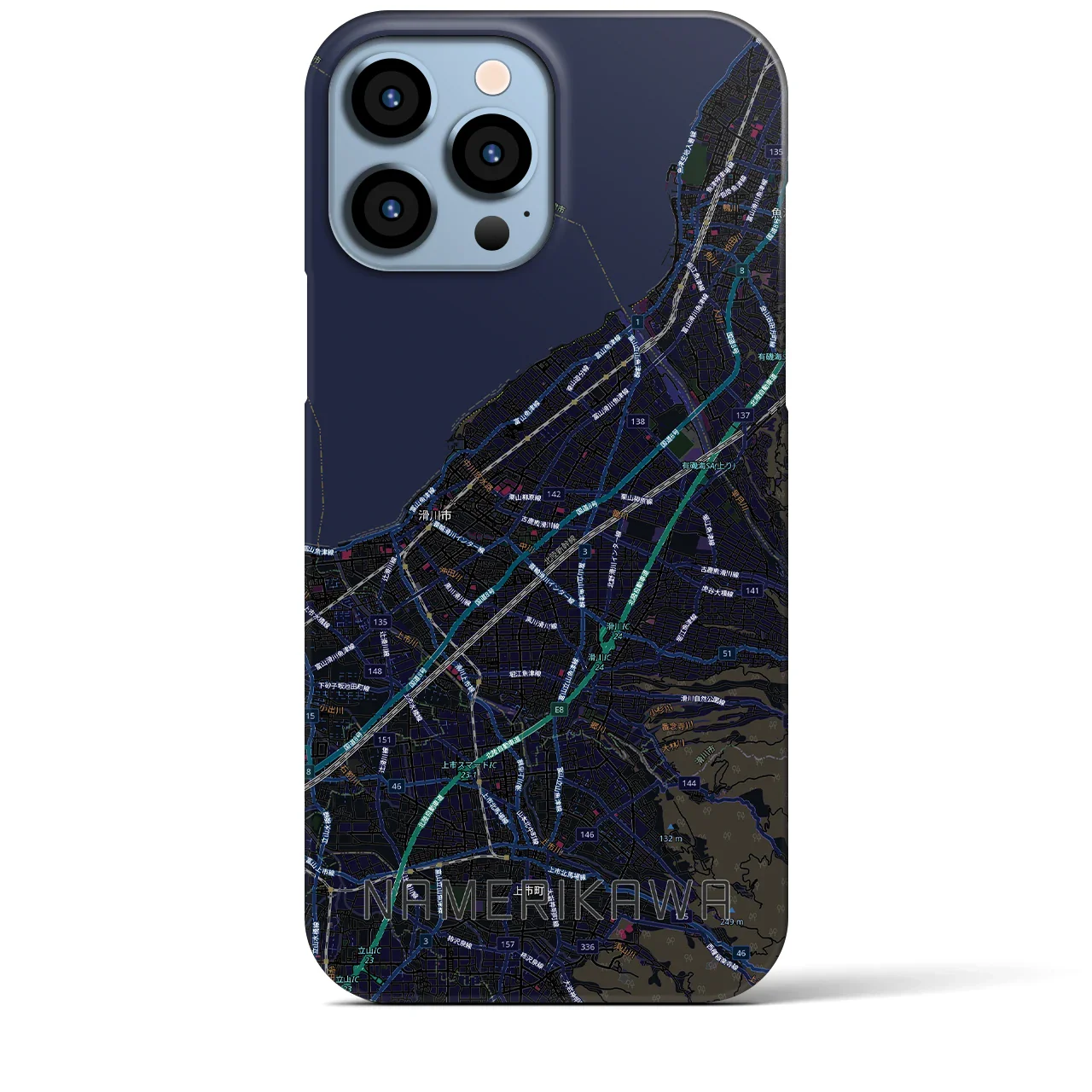 【滑川(富山県)】地図柄iPhoneケース(バックカバータイプ)