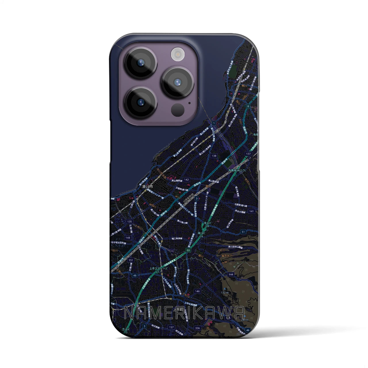 【滑川(富山県)】地図柄iPhoneケース(バックカバータイプ)