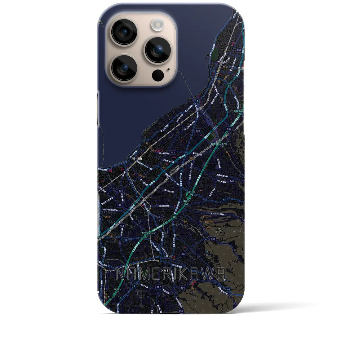 【滑川(富山県)】地図柄iPhoneケース(バックカバータイプ)