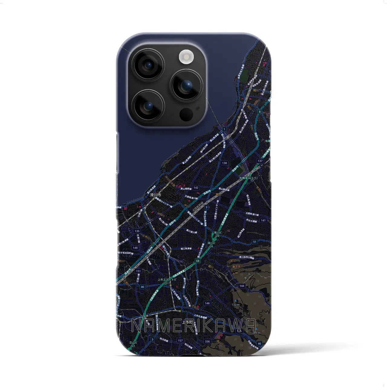 【滑川(富山県)】地図柄iPhoneケース(バックカバータイプ)