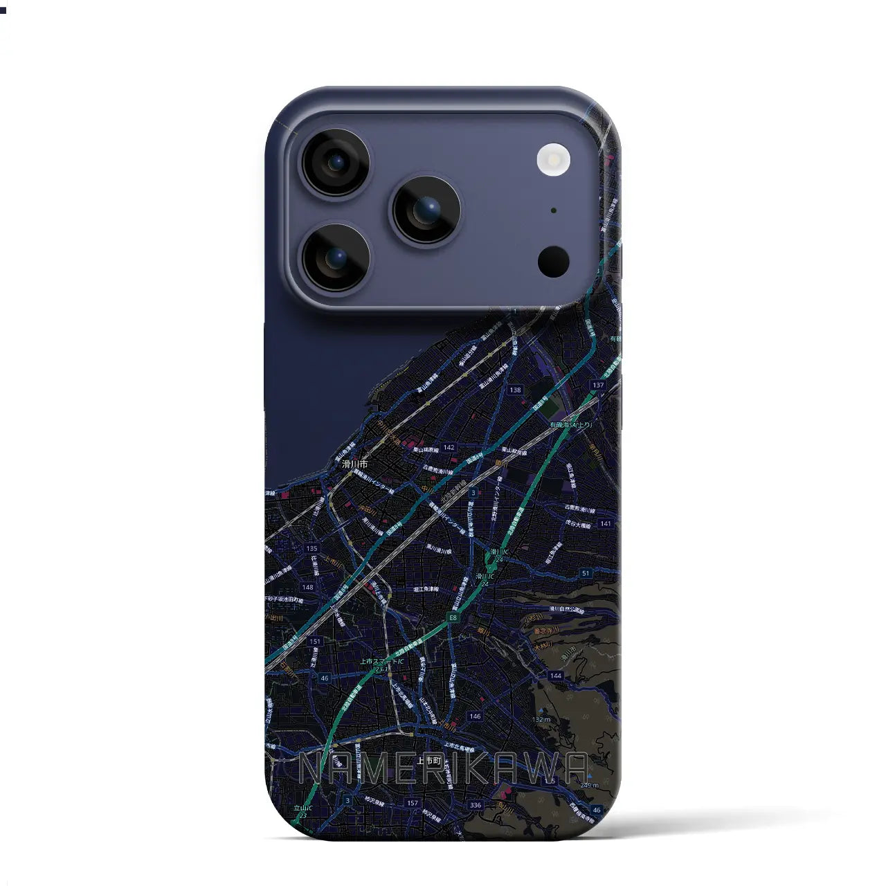 【滑川(富山県)】地図柄iPhoneケース(バックカバータイプ)