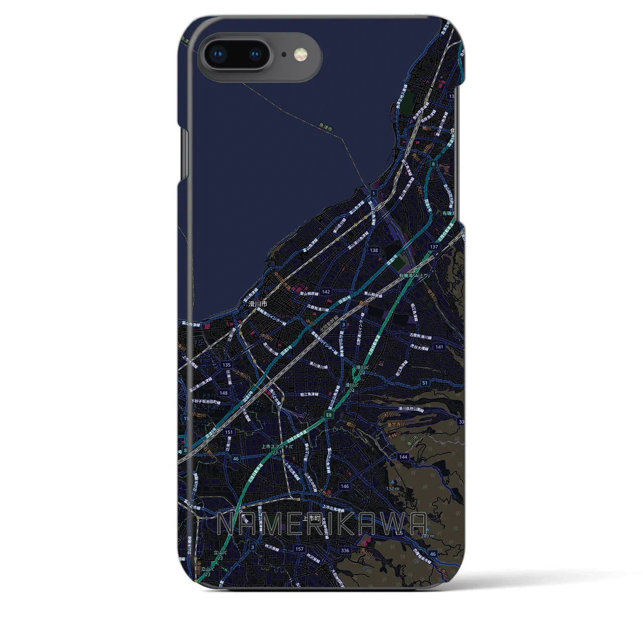 【滑川(富山県)】地図柄iPhoneケース(バックカバータイプ)