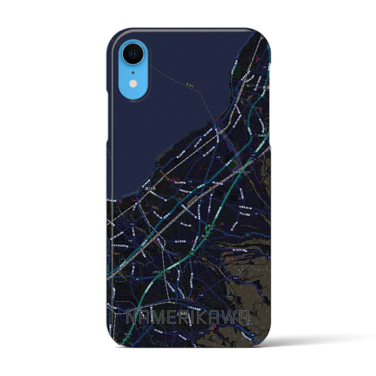 【滑川(富山県)】地図柄iPhoneケース(バックカバータイプ)