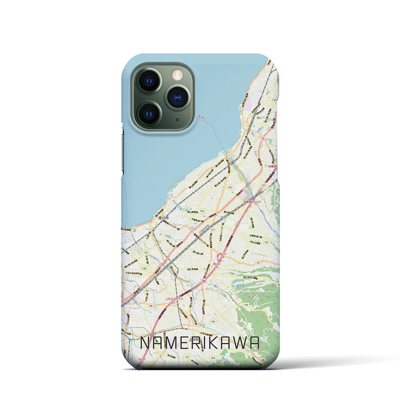 【滑川(富山県)】地図柄iPhoneケース(バックカバータイプ)