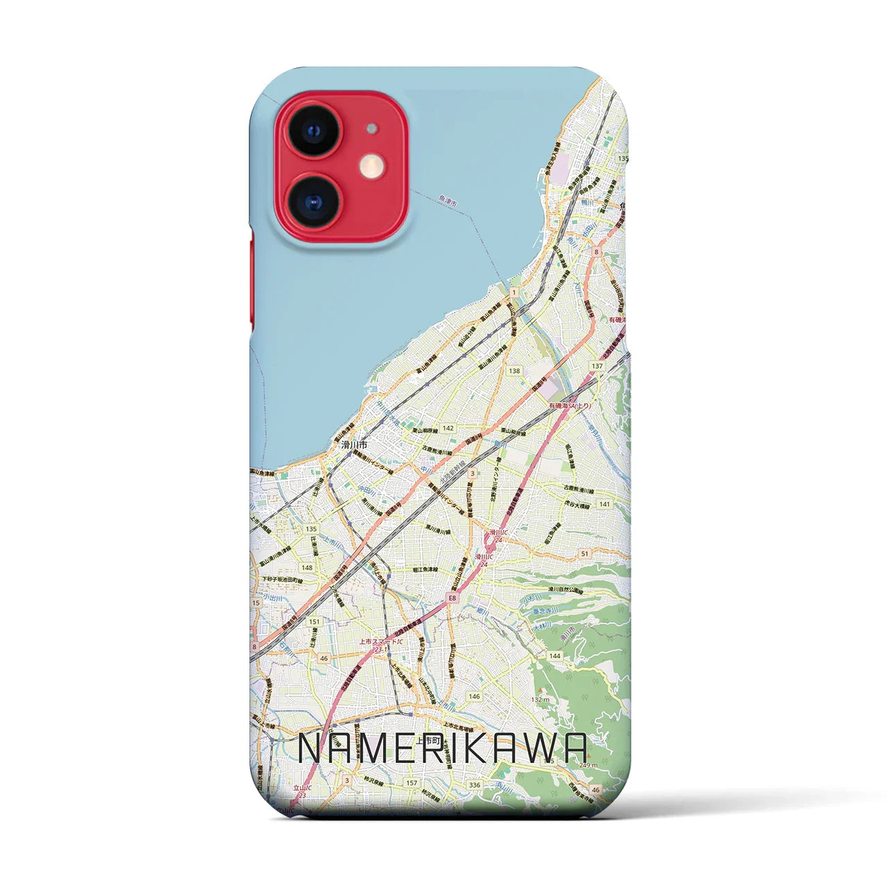 【滑川(富山県)】地図柄iPhoneケース(バックカバータイプ)