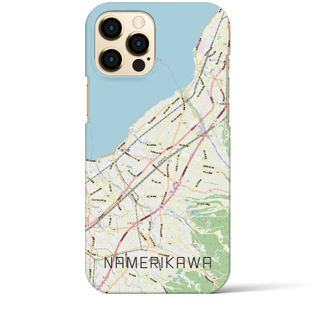 【滑川(富山県)】地図柄iPhoneケース(バックカバータイプ)