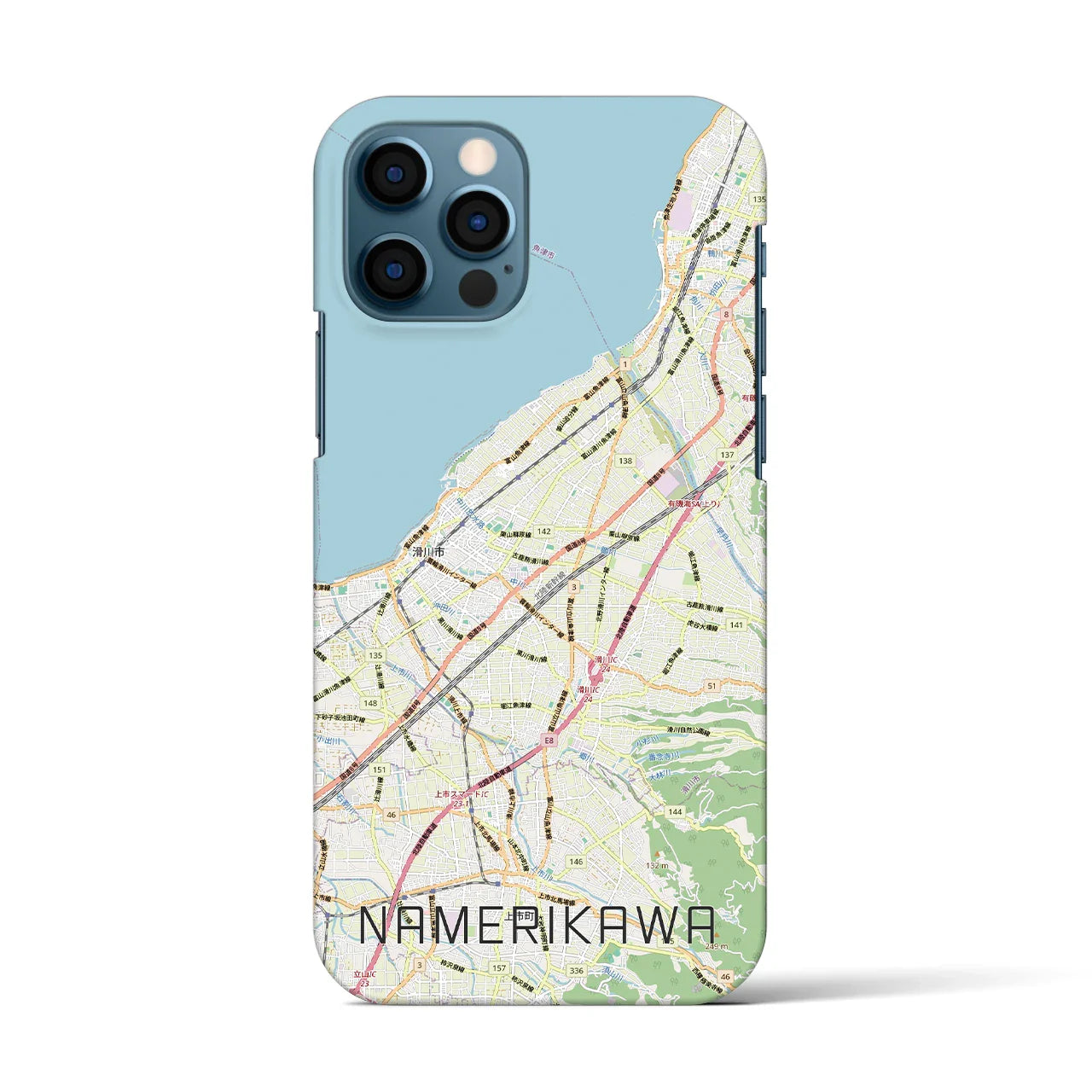 【滑川(富山県)】地図柄iPhoneケース(バックカバータイプ)