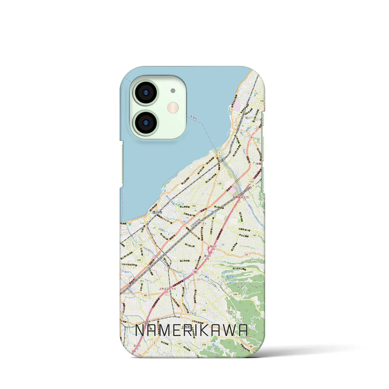 【滑川(富山県)】地図柄iPhoneケース(バックカバータイプ)