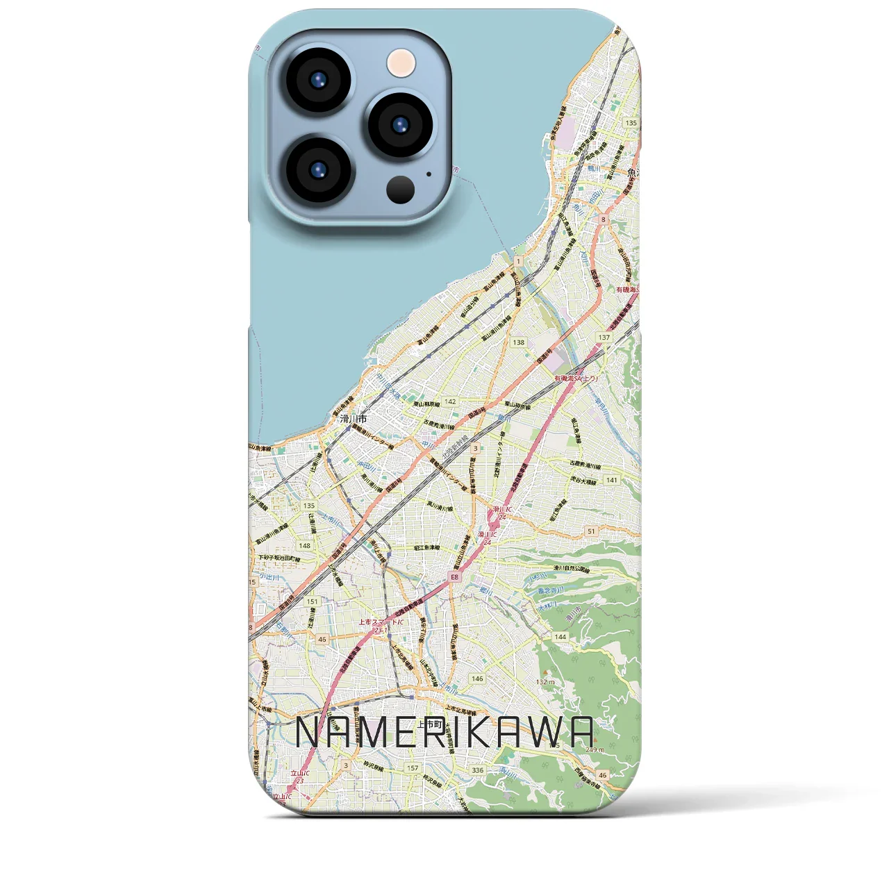 【滑川(富山県)】地図柄iPhoneケース(バックカバータイプ)