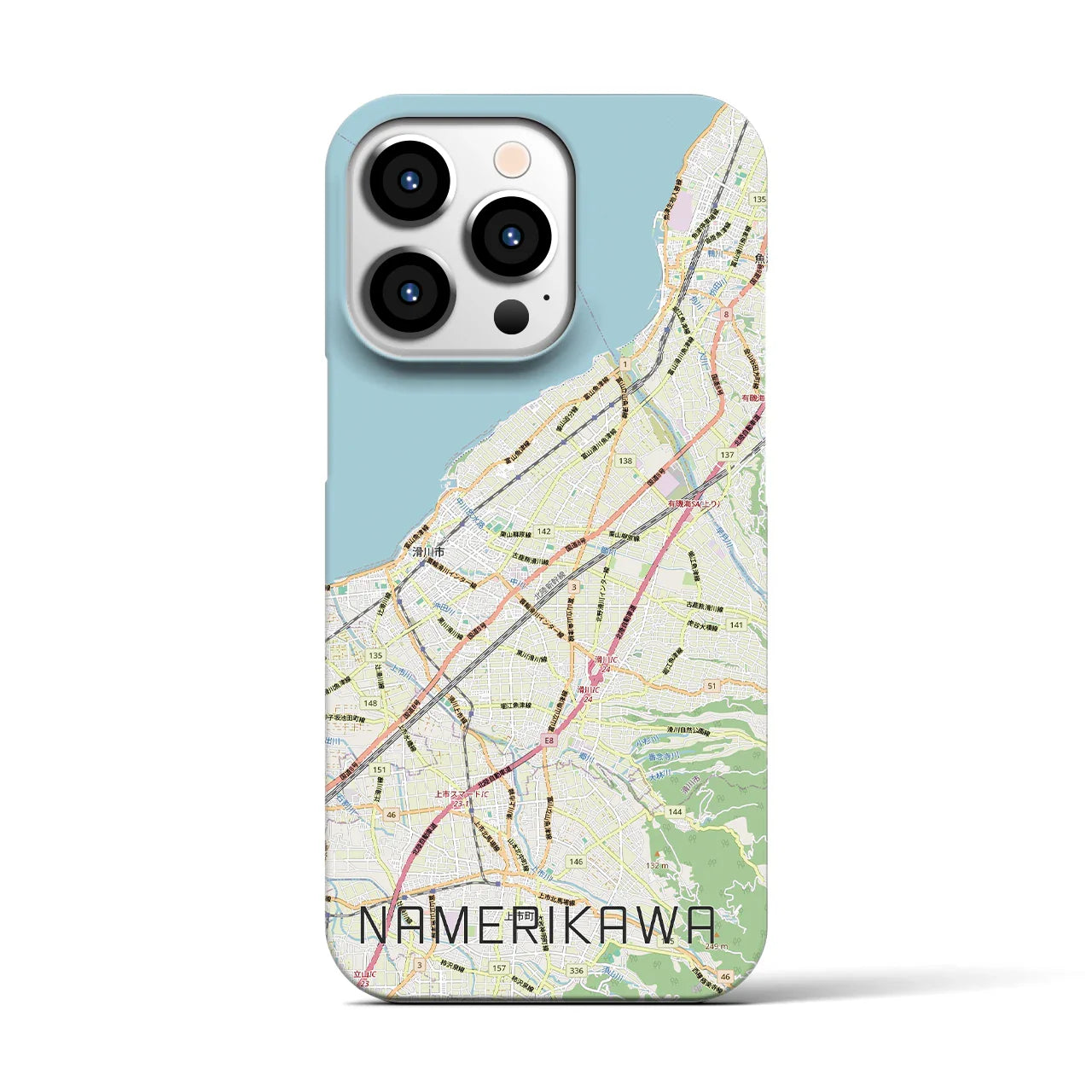 【滑川(富山県)】地図柄iPhoneケース(バックカバータイプ)